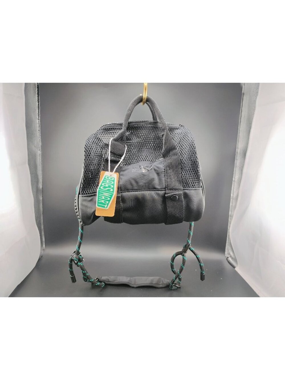 BagSmart Black Mesh Gym Bag With Adjustable Strap & Secure Pockets